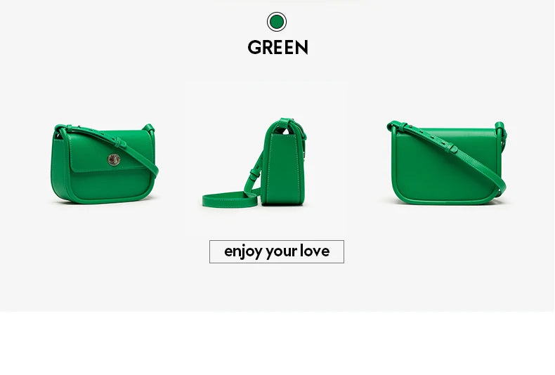 Elegant Split Leather Saddle Crossbody Bag