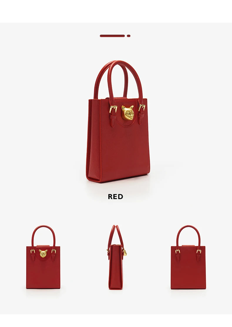 Elegant Genuine Leather Mini Crossbody and Tote Bag