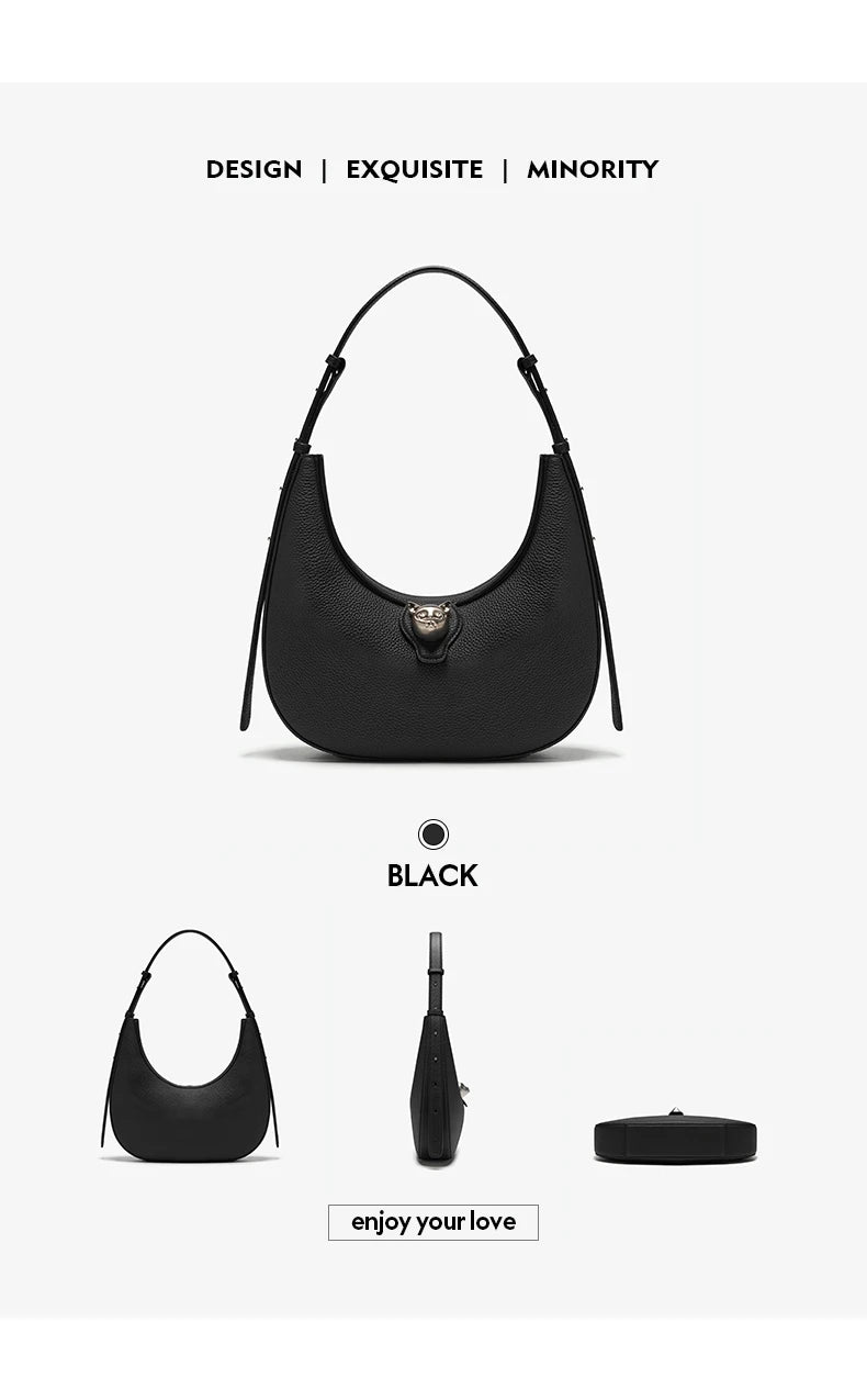 Patchwork Genuine Leather Hobo Shoulder and Crossbody Bag