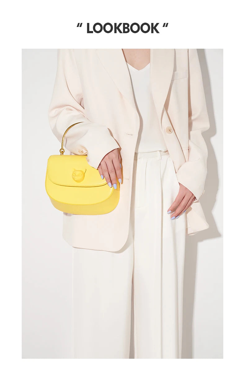 Half Moon Crossbody Bag – Genuine Leather Flap Style