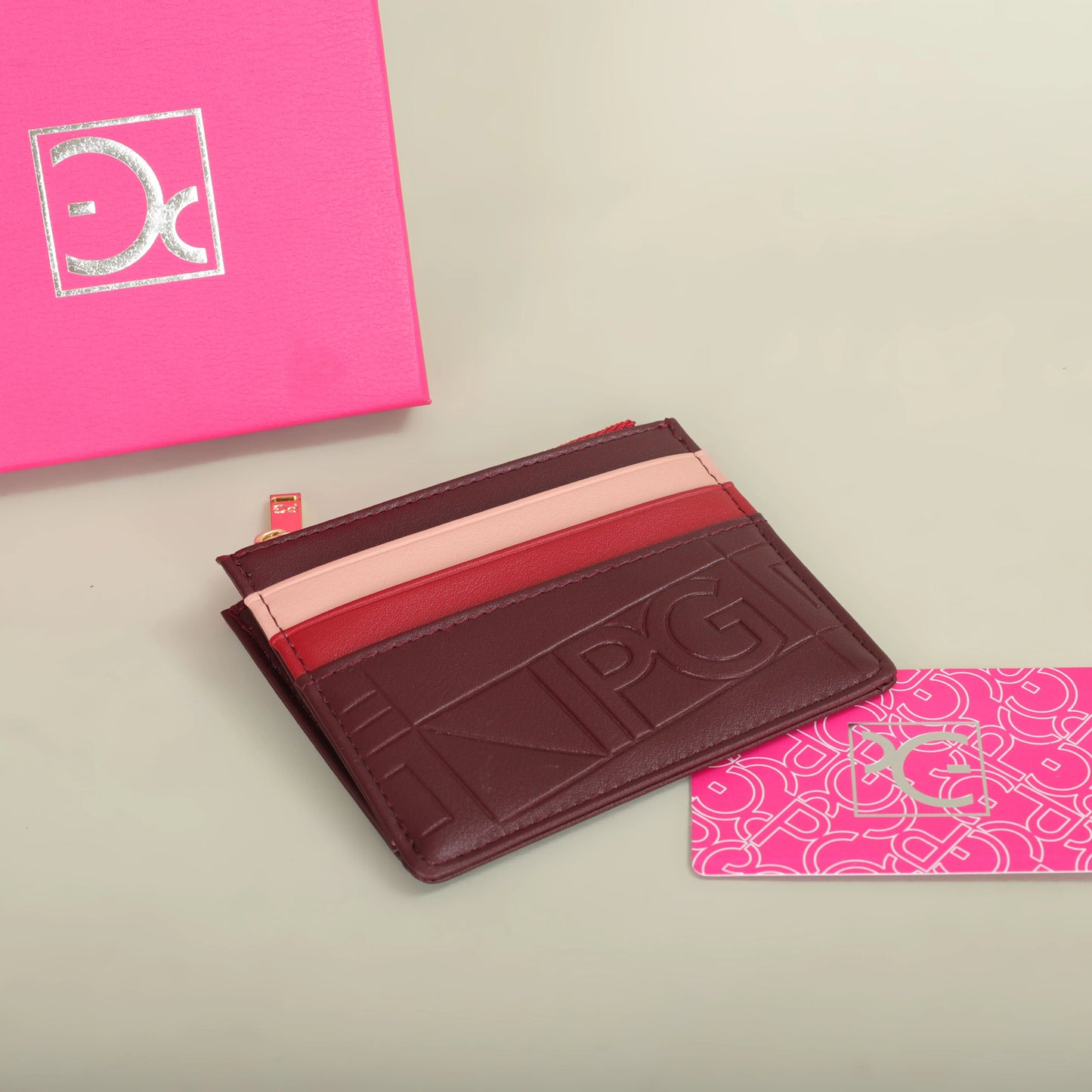 Compact Women’s PU Leather Monogram Wallet with Zipper and Card Slots