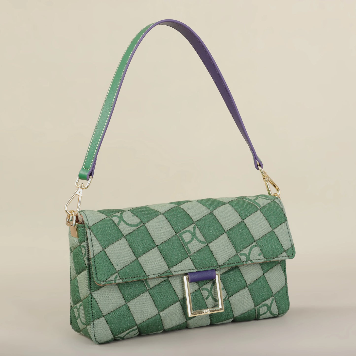 Bright Crossbody Bag – Elegant PU Satchel with Embroidery and Rivet Detail