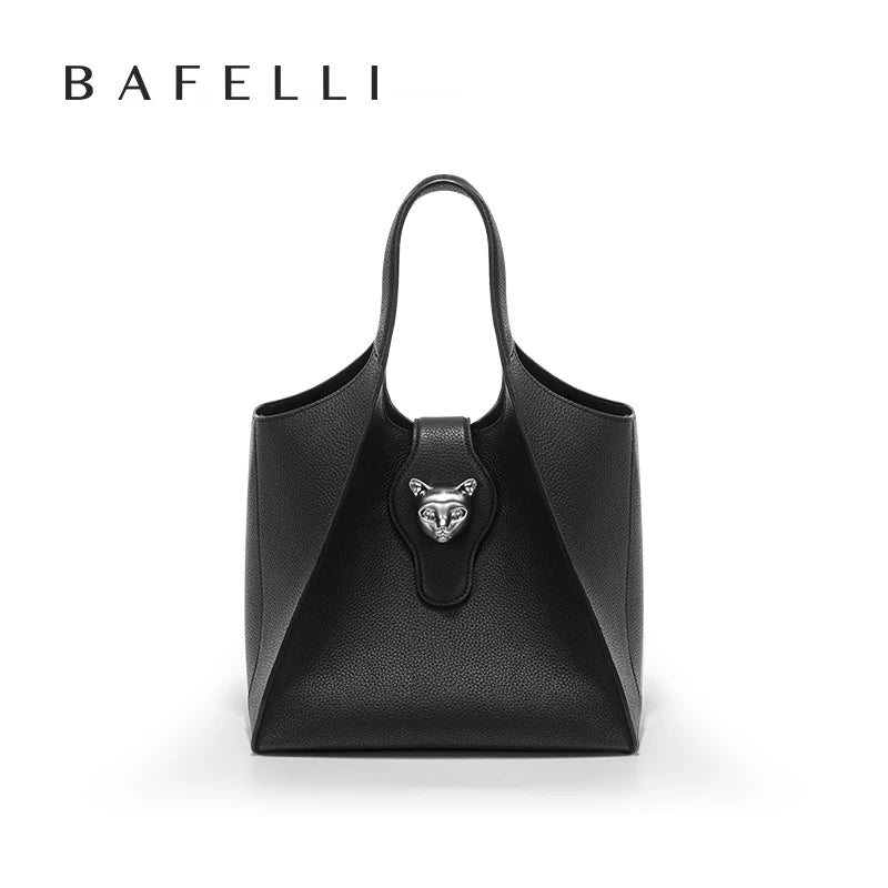 Genuine Leather Tote Bag – Soft Casual Style with Open Pocket