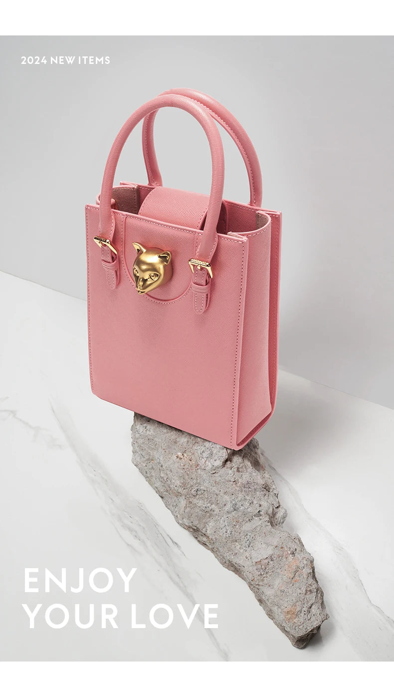 Elegant Genuine Leather Mini Crossbody and Tote Bag