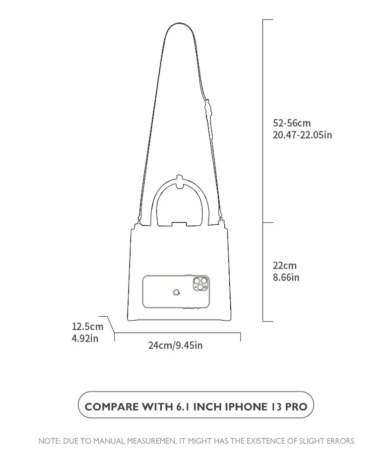 Structured Business Tote in Genuine Leather with Lock Closure