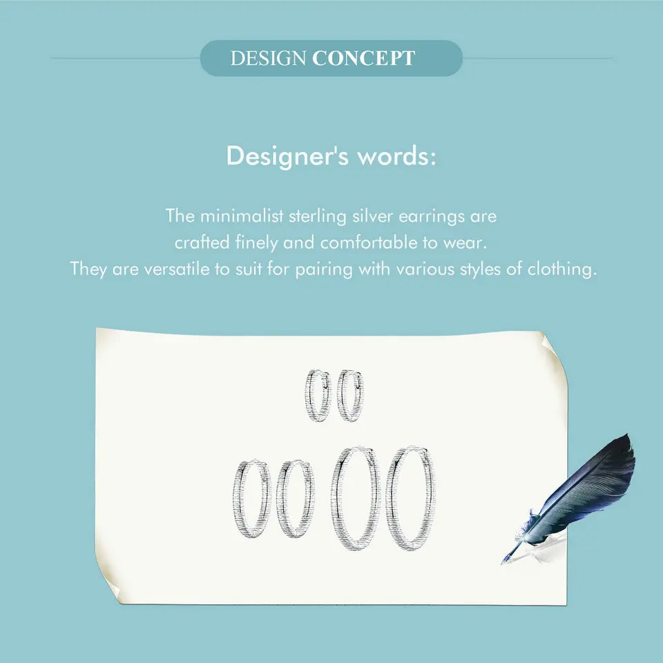 Minimalist Hoop Earrings – 925 Sterling Silver for Multiple Piercings