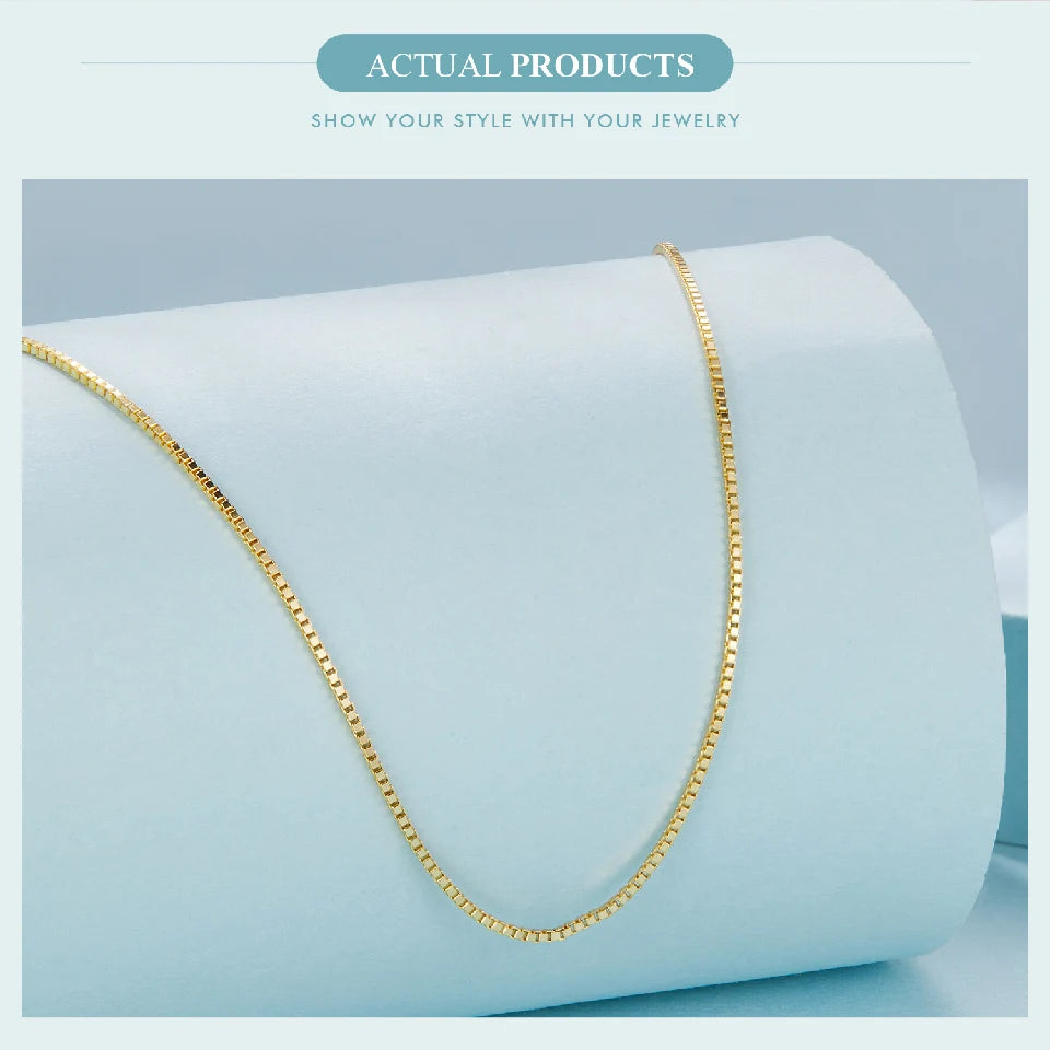 925 Sterling Silver Thin Chain Necklace – 0.8mm Link with Lobster Clasp