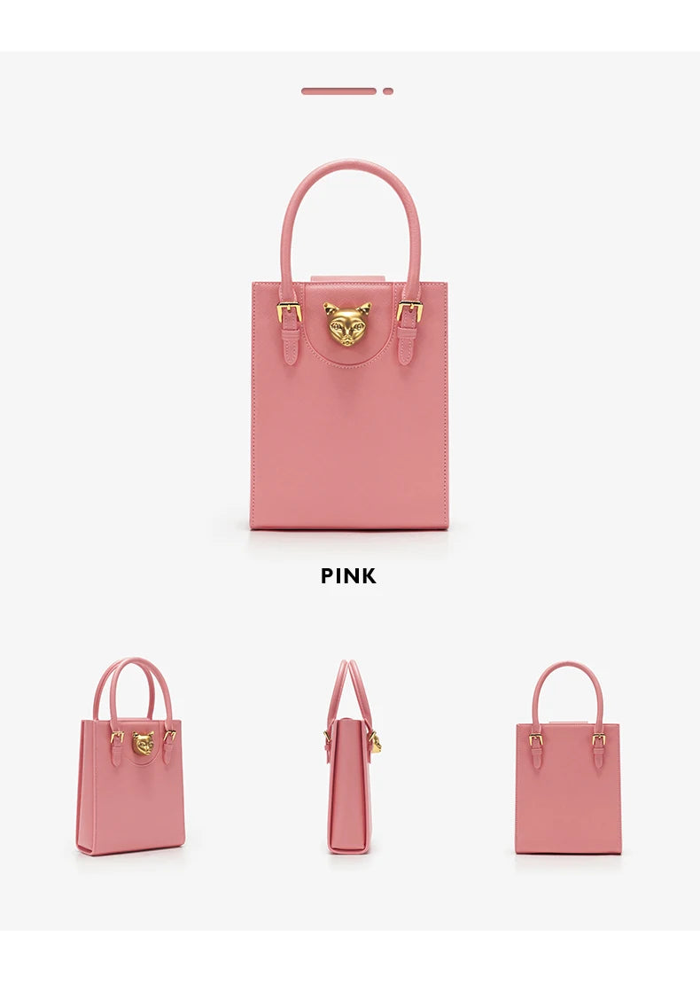 Elegant Genuine Leather Mini Crossbody and Tote Bag