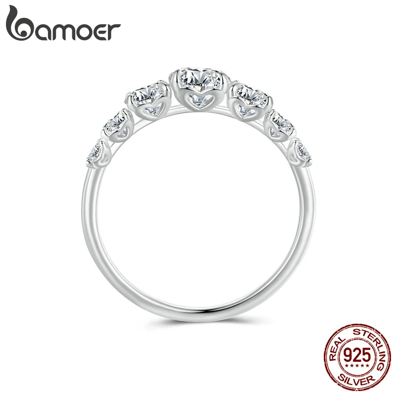 Delicate Moissanite Ring – 925 Sterling Silver Classic Wedding Band