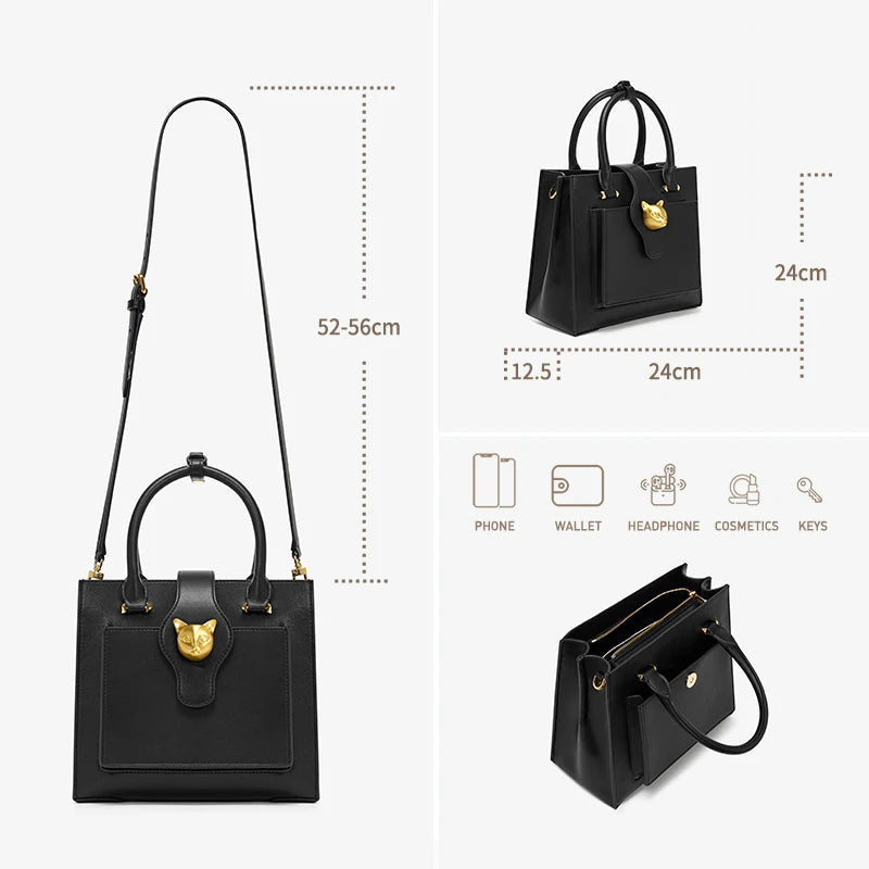 Split Leather Shoulder and Crossbody Bag