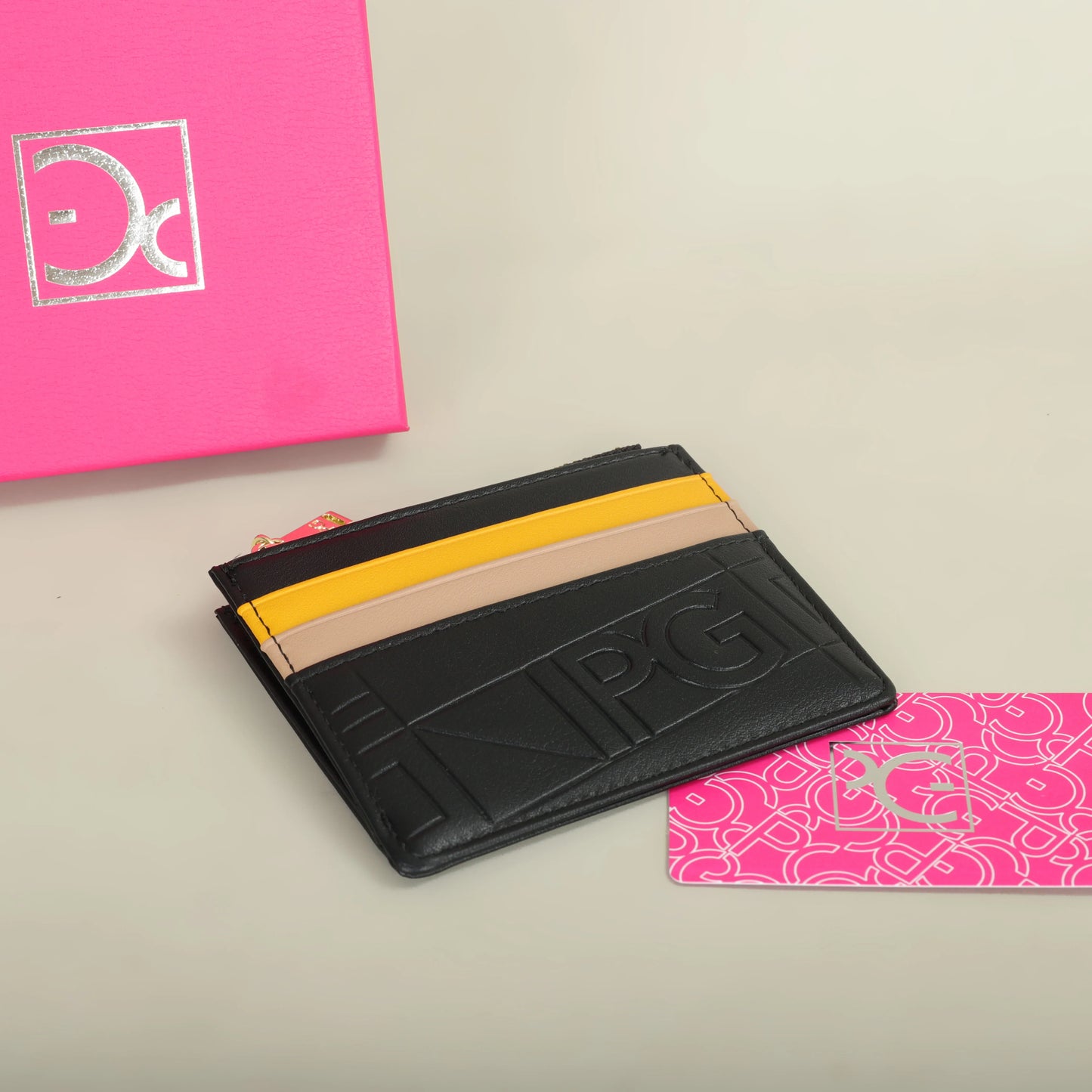 Compact Women’s PU Leather Monogram Wallet with Zipper and Card Slots