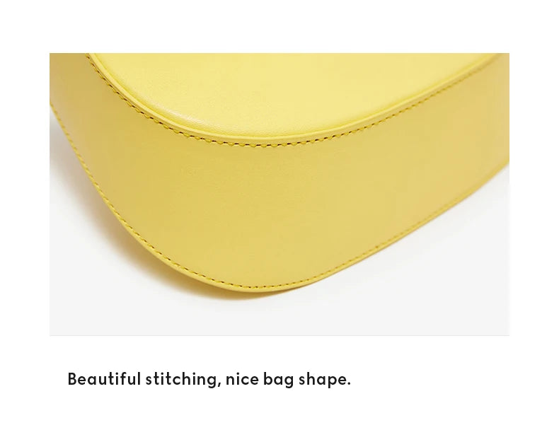 Half Moon Crossbody Bag – Genuine Leather Flap Style