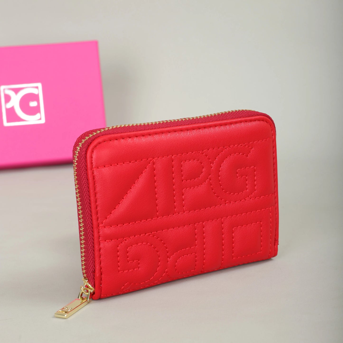 Elegant Letter Embroidery Zipper Wallet – Compact and Stylish