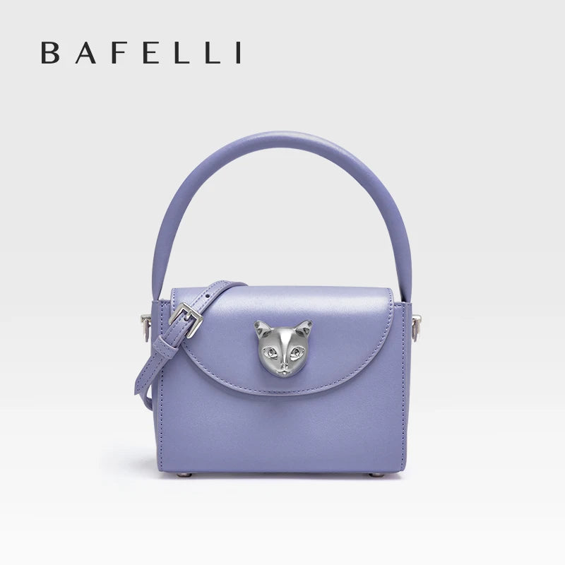 Genuine Leather Doctor-Style Mini Handbag with Flap