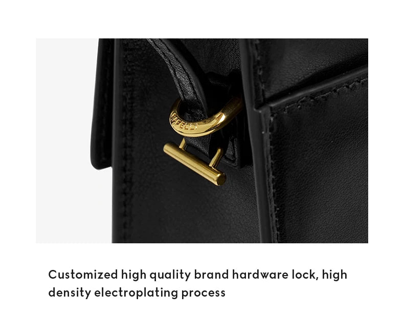 Genuine Leather Shoulder Bag – Retro Denim Look