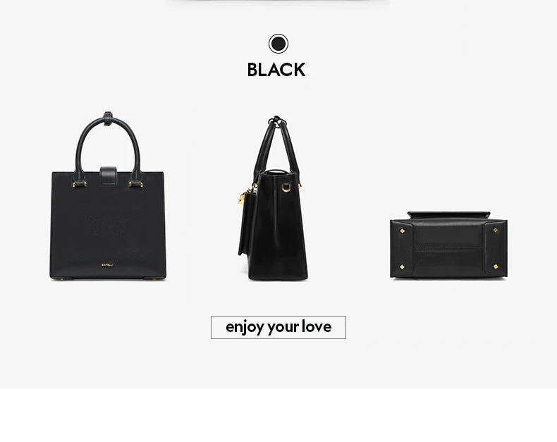 Split Leather Business Tote Bag