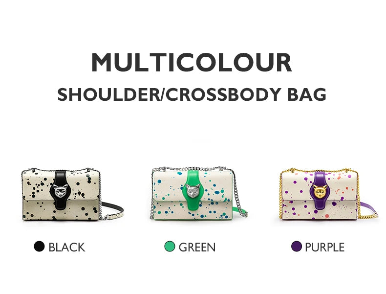 Genuine Leather Shoulder and Crossbody Bag – Dot Flap Design