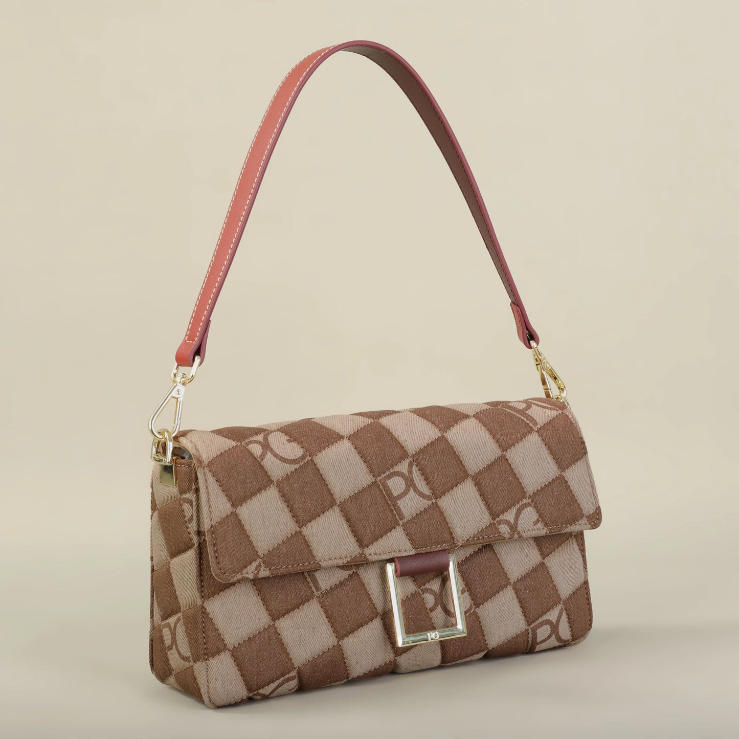 Bright Crossbody Bag – Elegant PU Satchel with Embroidery and Rivet Detail