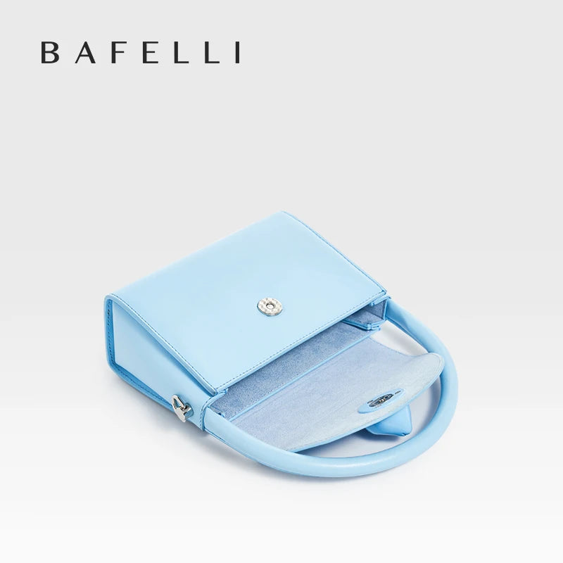 Genuine Leather Doctor-Style Mini Handbag with Flap