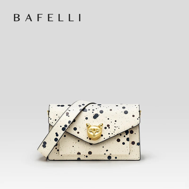Genuine Leather Floral Flap Bag with Hasp Closure