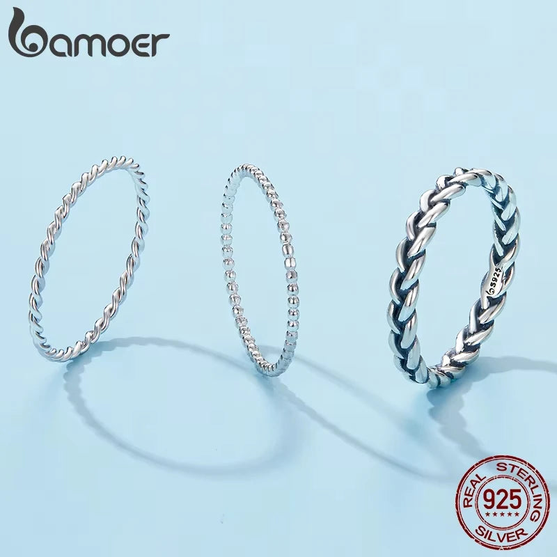 925 Sterling Silver Twisted Eternity Ring with Braided Texture