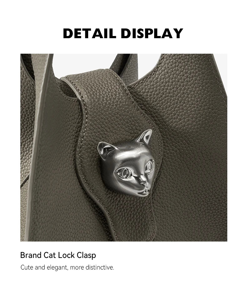 Genuine Leather Tote Bag – Soft Casual Style with Open Pocket