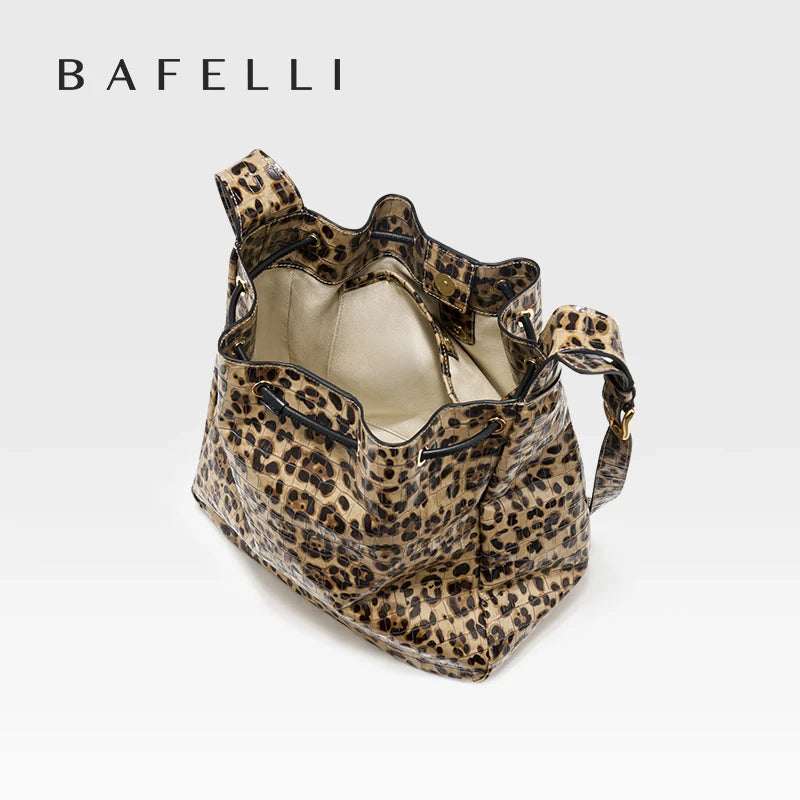 Soft Cowhide Leather Hobo Tote – Leopard Shoulder and Crossbody Bag