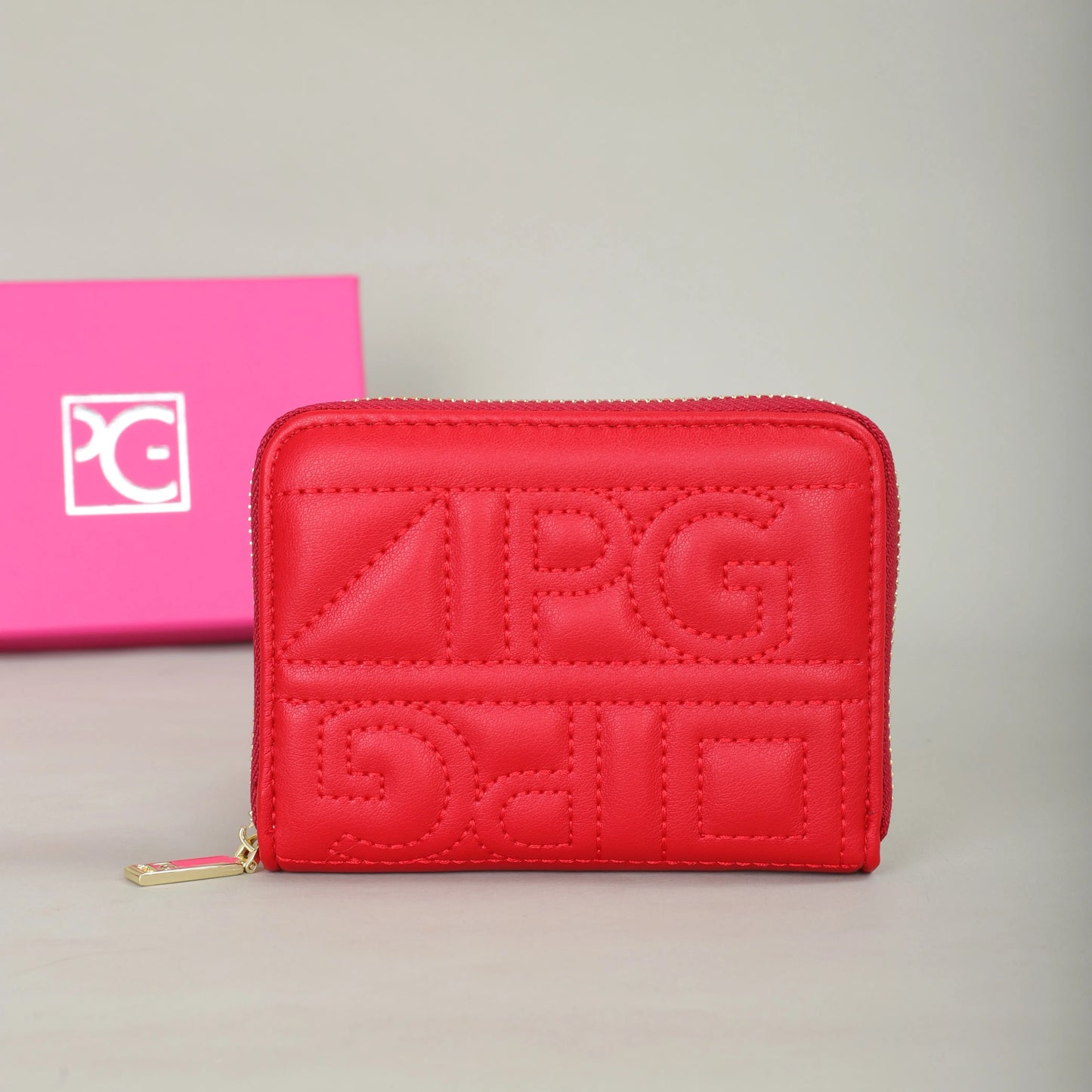 Elegant Letter Embroidery Zipper Wallet – Compact and Stylish