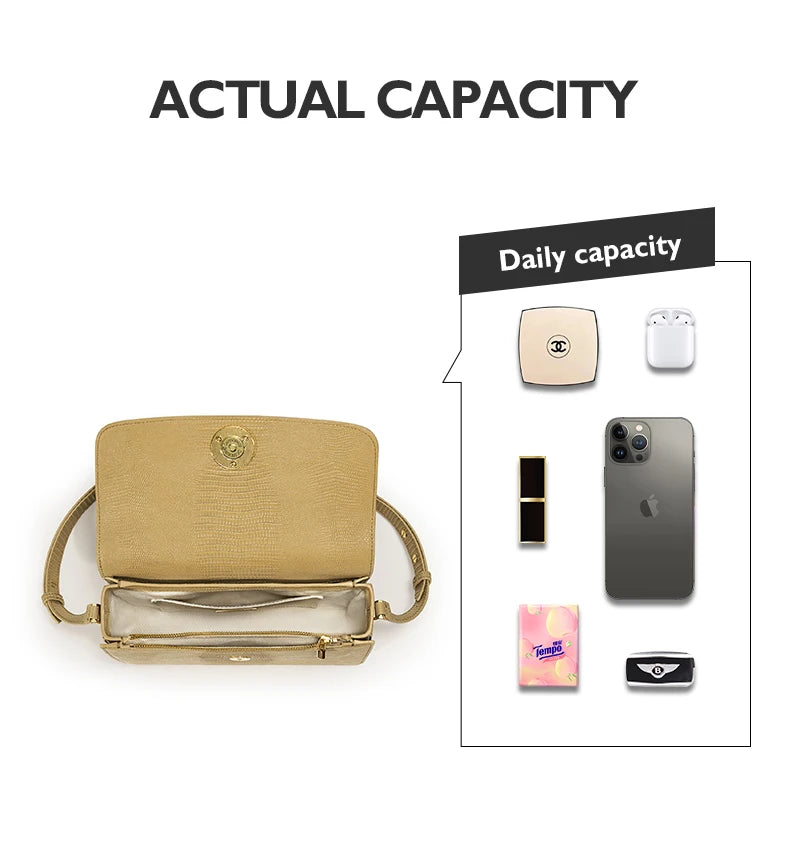 Boxy Genuine Leather Crossbody and Shoulder Bag