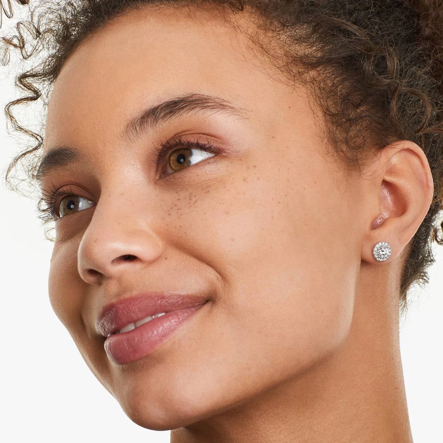 Gold Plated Heart Stud Earrings – Sterling Silver with Zircon