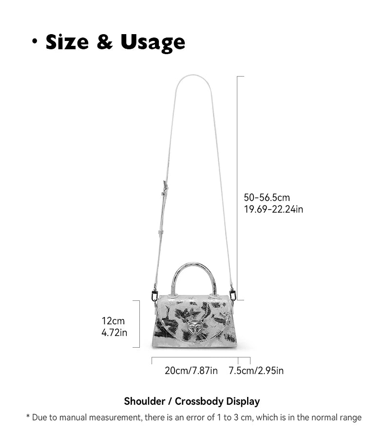 Genuine Leather Shell Handbag – Hasp and Flap Design