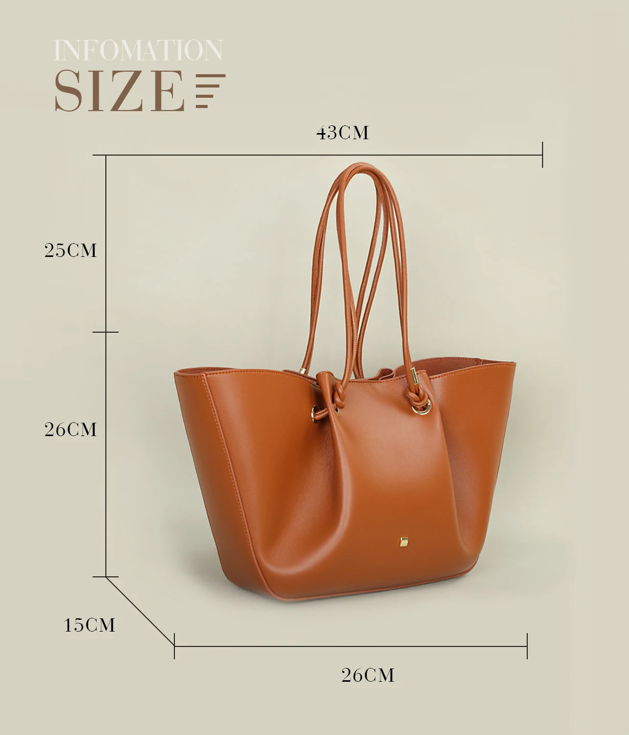 Large Capacity PU Shoulder Bag – Classic Multifunction Tote