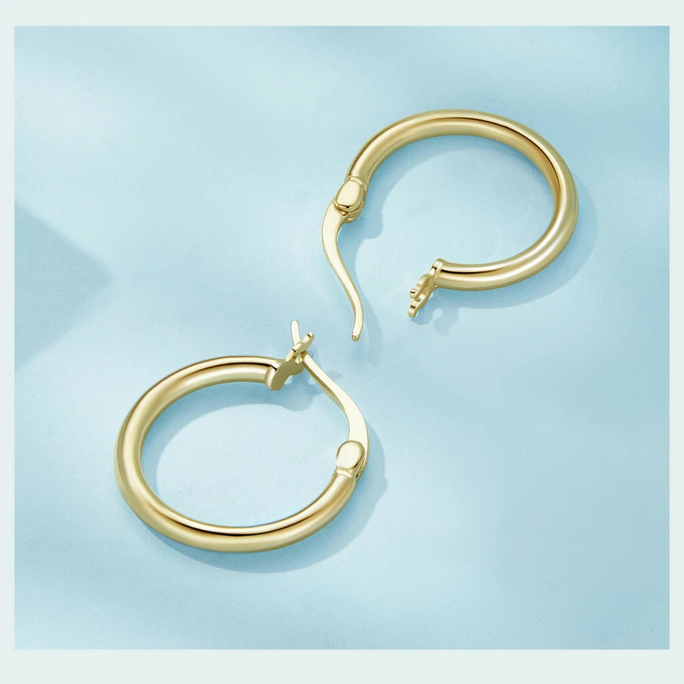 Hoop Earrings – 925 Sterling Silver, White Gold Plated