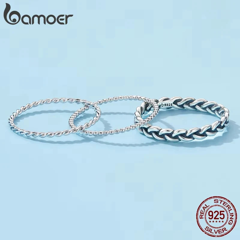925 Sterling Silver Twisted Eternity Ring with Braided Texture