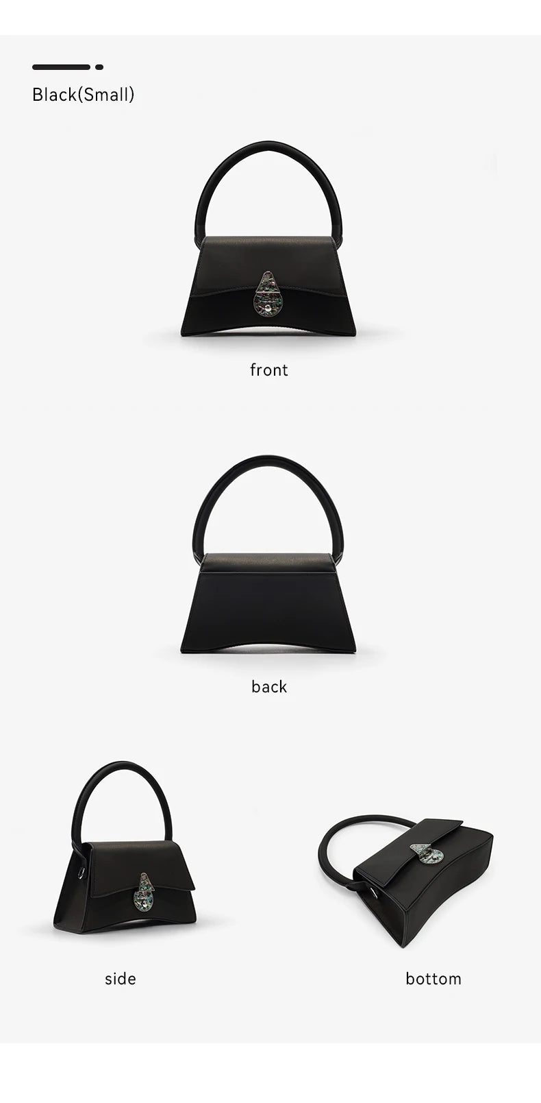 Genuine Leather Half Moon Shoulder Bag – Floral Lock Design