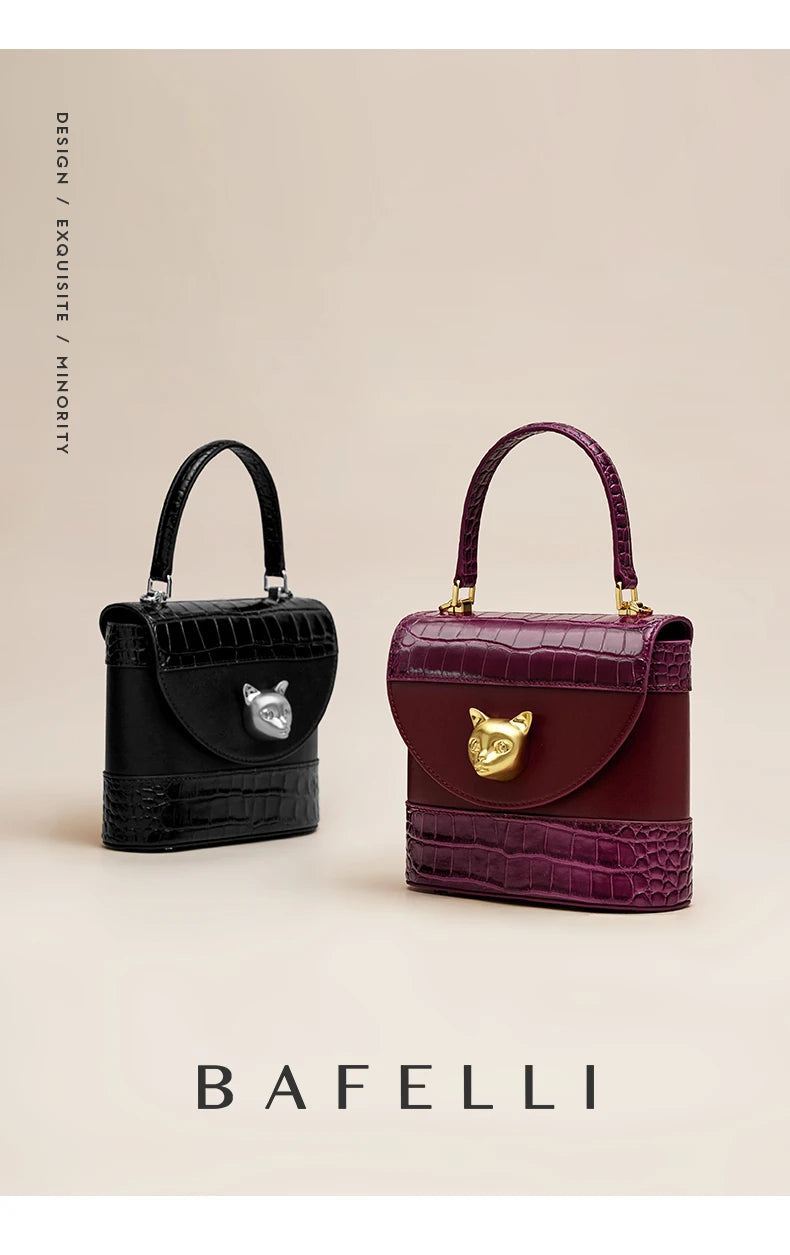 Genuine Leather Bucket Bag – Animal Print Style