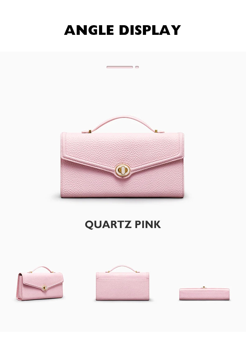 Genuine Leather Clutch Bag – Dress Style with Lock Flap