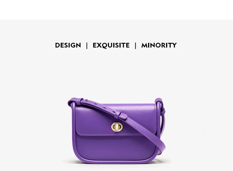 Elegant Split Leather Saddle Crossbody Bag