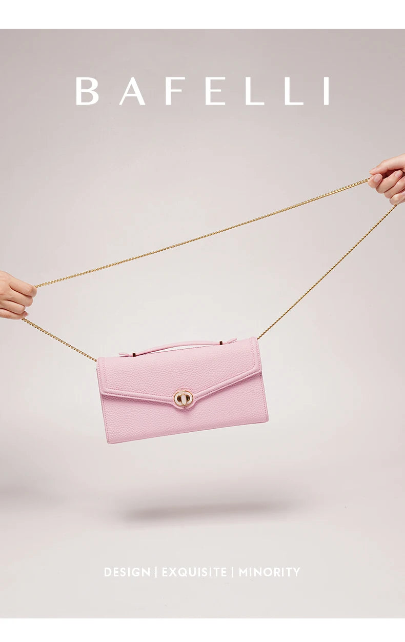 Genuine Leather Clutch Bag – Dress Style with Lock Flap