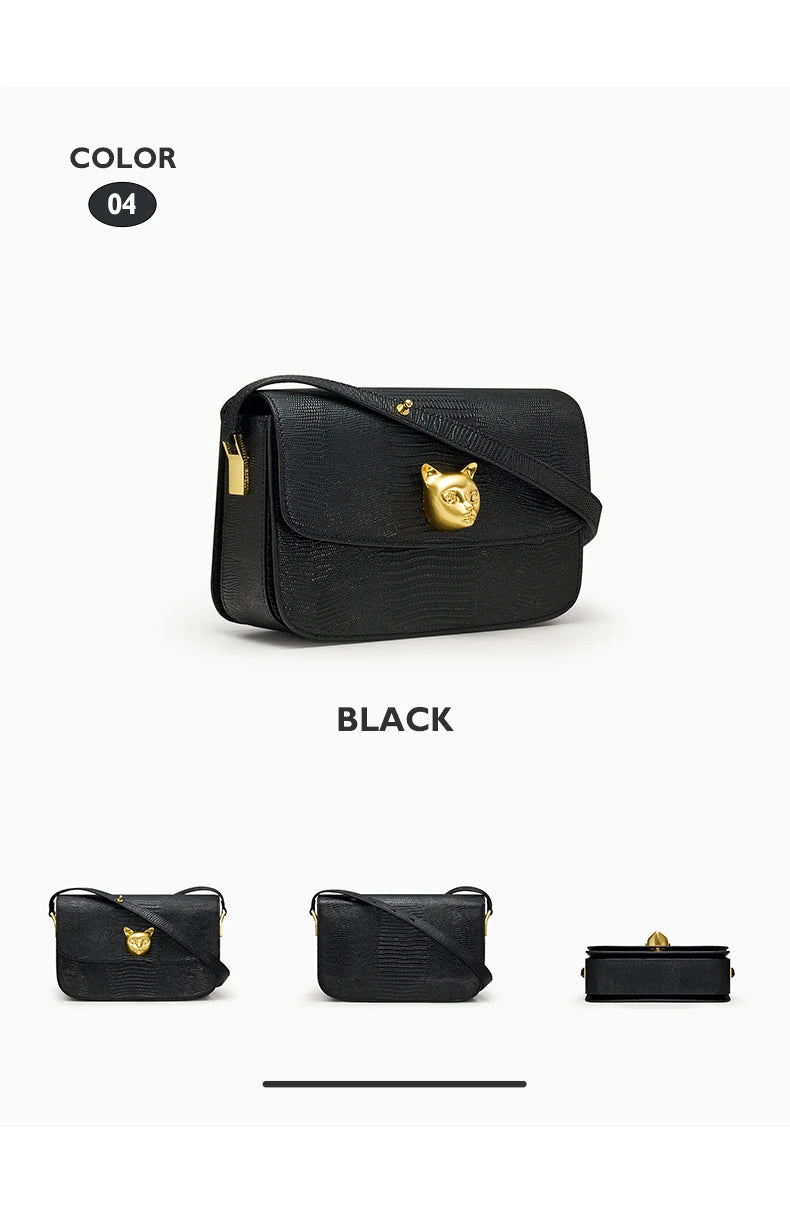 Boxy Genuine Leather Crossbody and Shoulder Bag