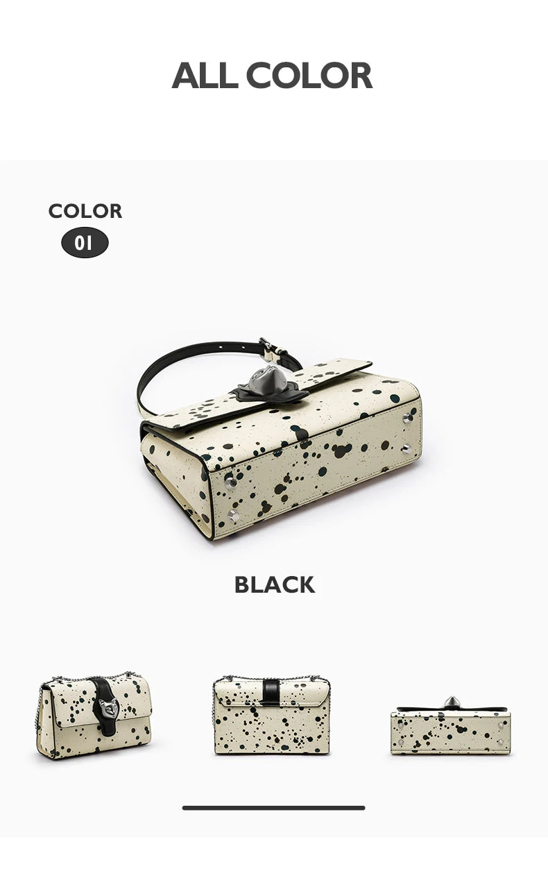 Genuine Leather Shoulder and Crossbody Bag – Dot Flap Design