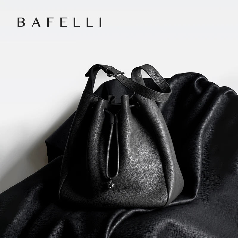 Genuine Cow Leather Hobo Bag – Soft Drawstring Everyday Style