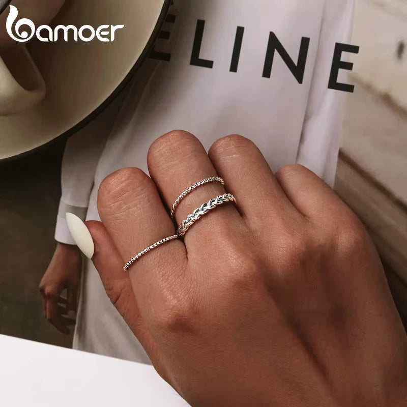 925 Sterling Silver Twisted Eternity Ring with Braided Texture