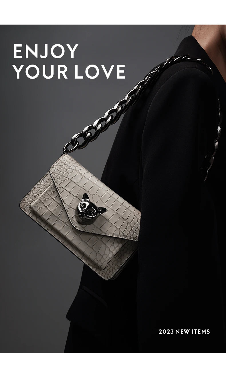 Genuine Leather Clutch and Crossbody Bag – Flap Lock Design