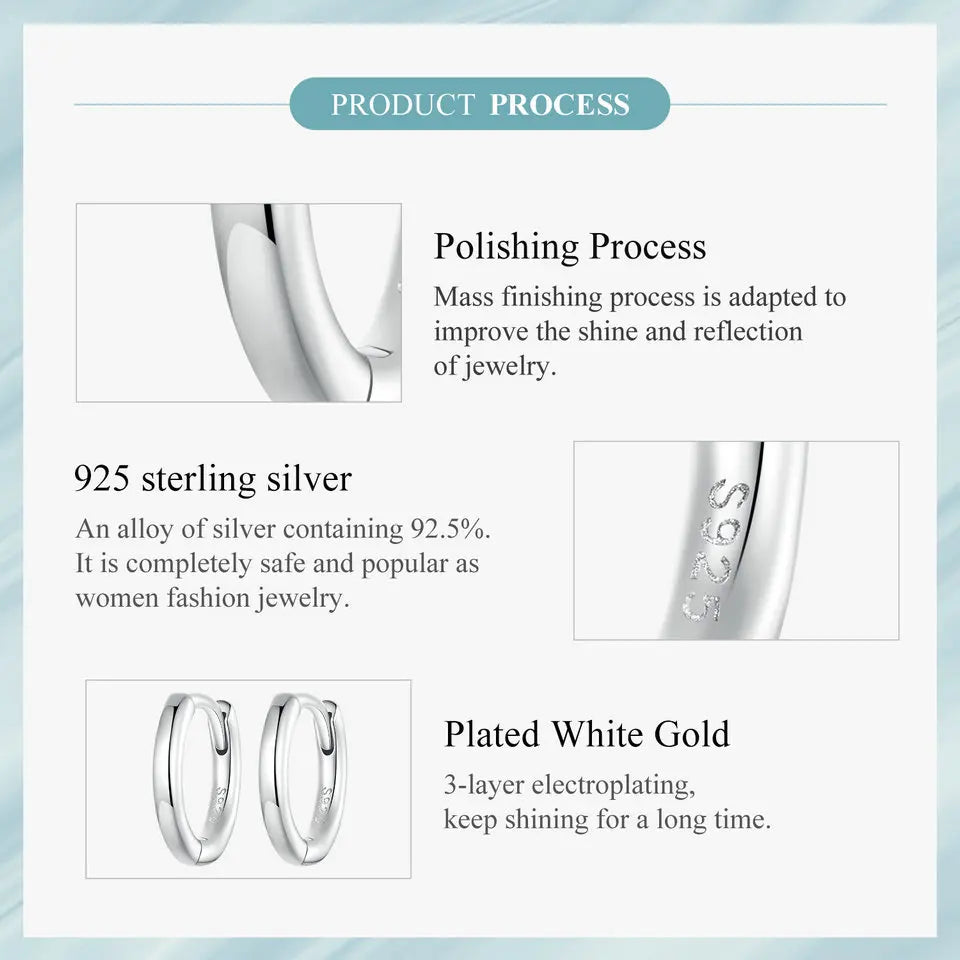 Minimalist Hoop Earrings – 925 Sterling Silver for Multiple Piercings