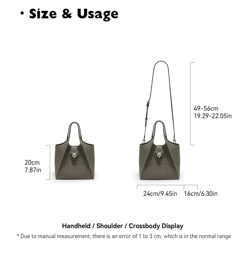 Genuine Leather Tote Bag – Soft Casual Style with Open Pocket