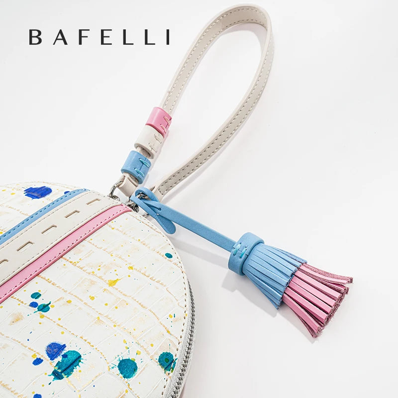 Genuine Leather Clutch – Floral Patchwork with Zipper