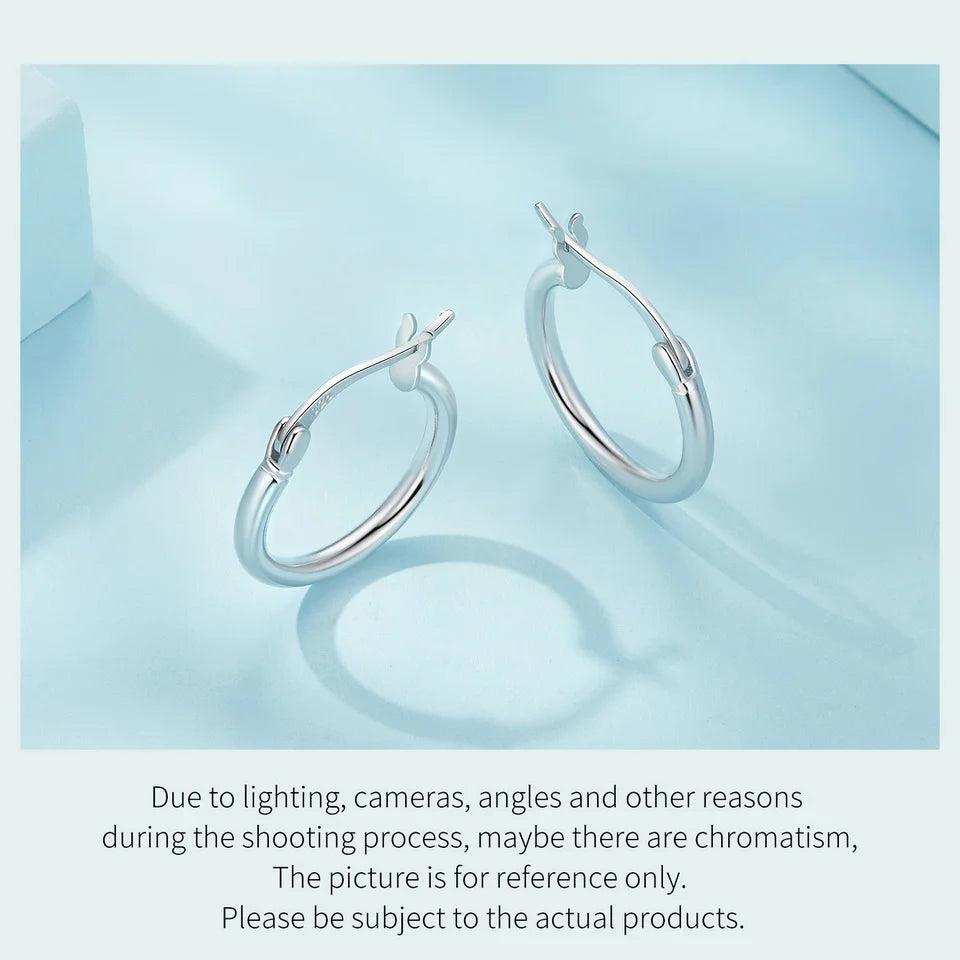 Hoop Earrings – 925 Sterling Silver, White Gold Plated