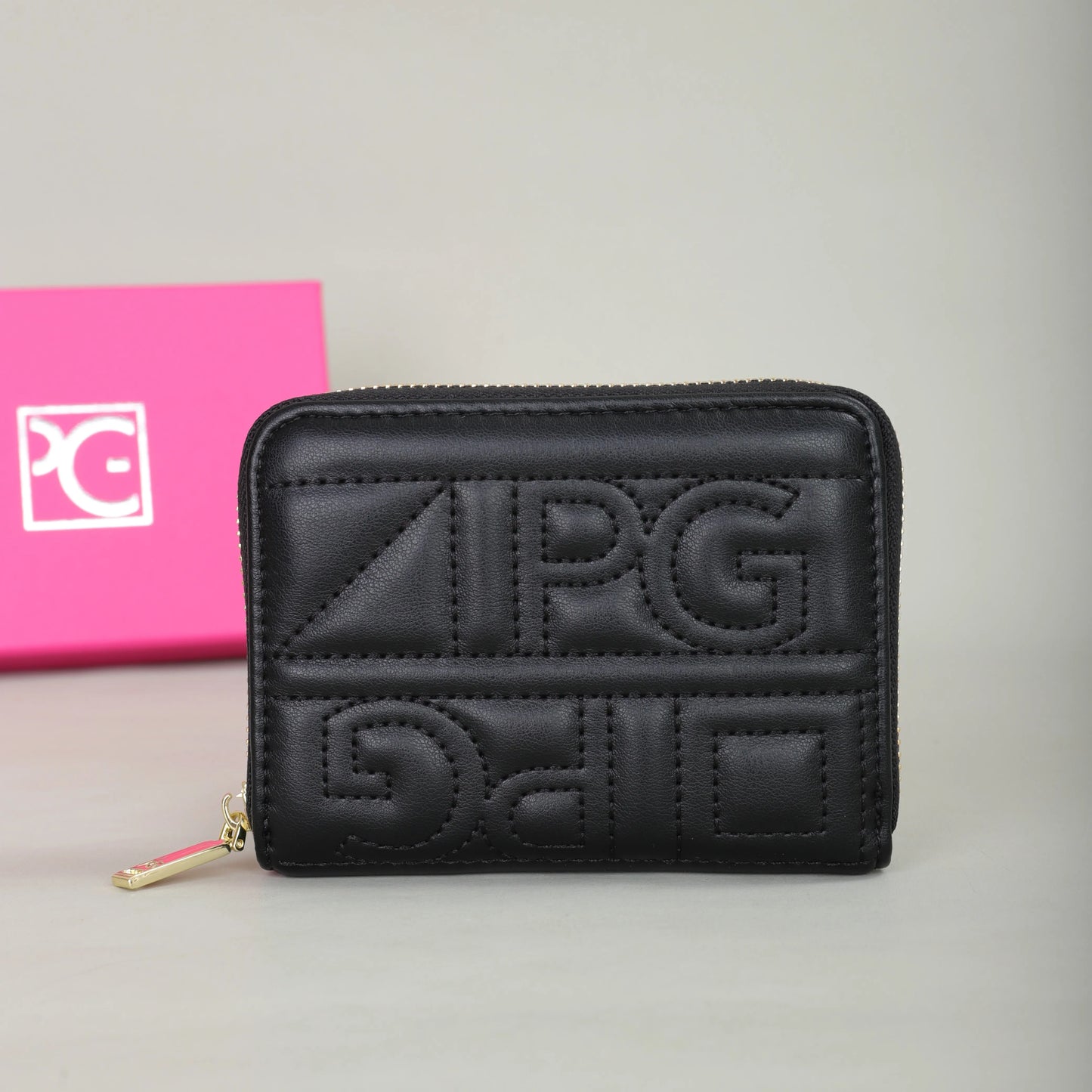 Elegant Letter Embroidery Zipper Wallet – Compact and Stylish