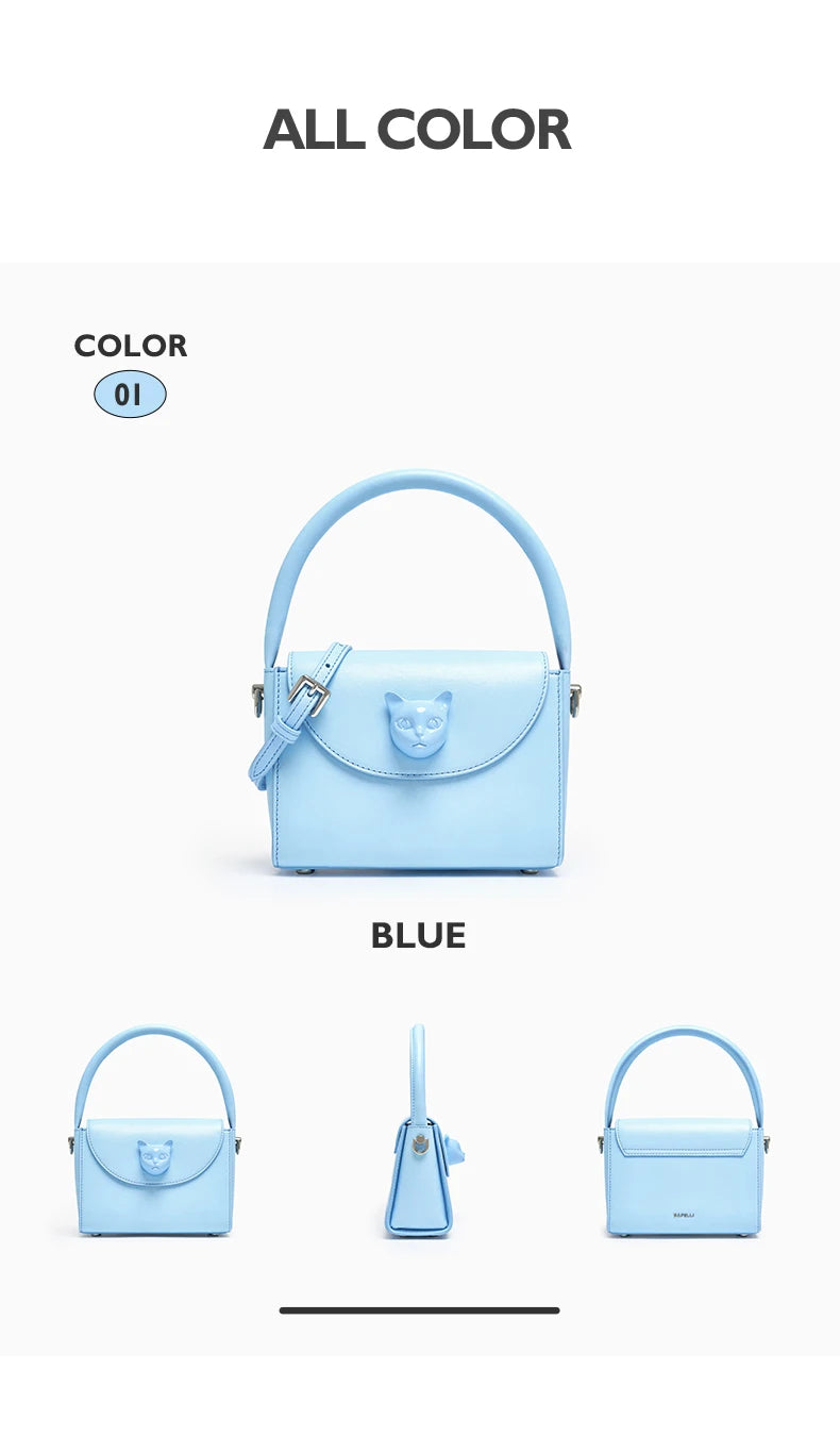 Genuine Leather Doctor-Style Mini Handbag with Flap